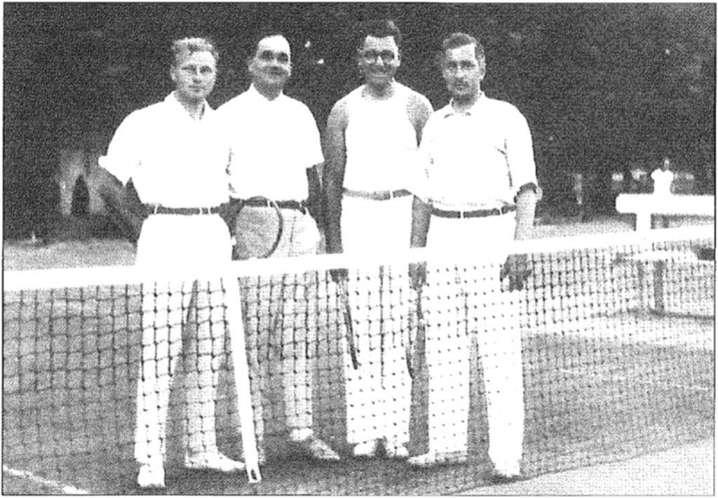 Kolem r. 1936. Dr. Ševčík, E. Erlebach, A. Berka, B. Matulík.